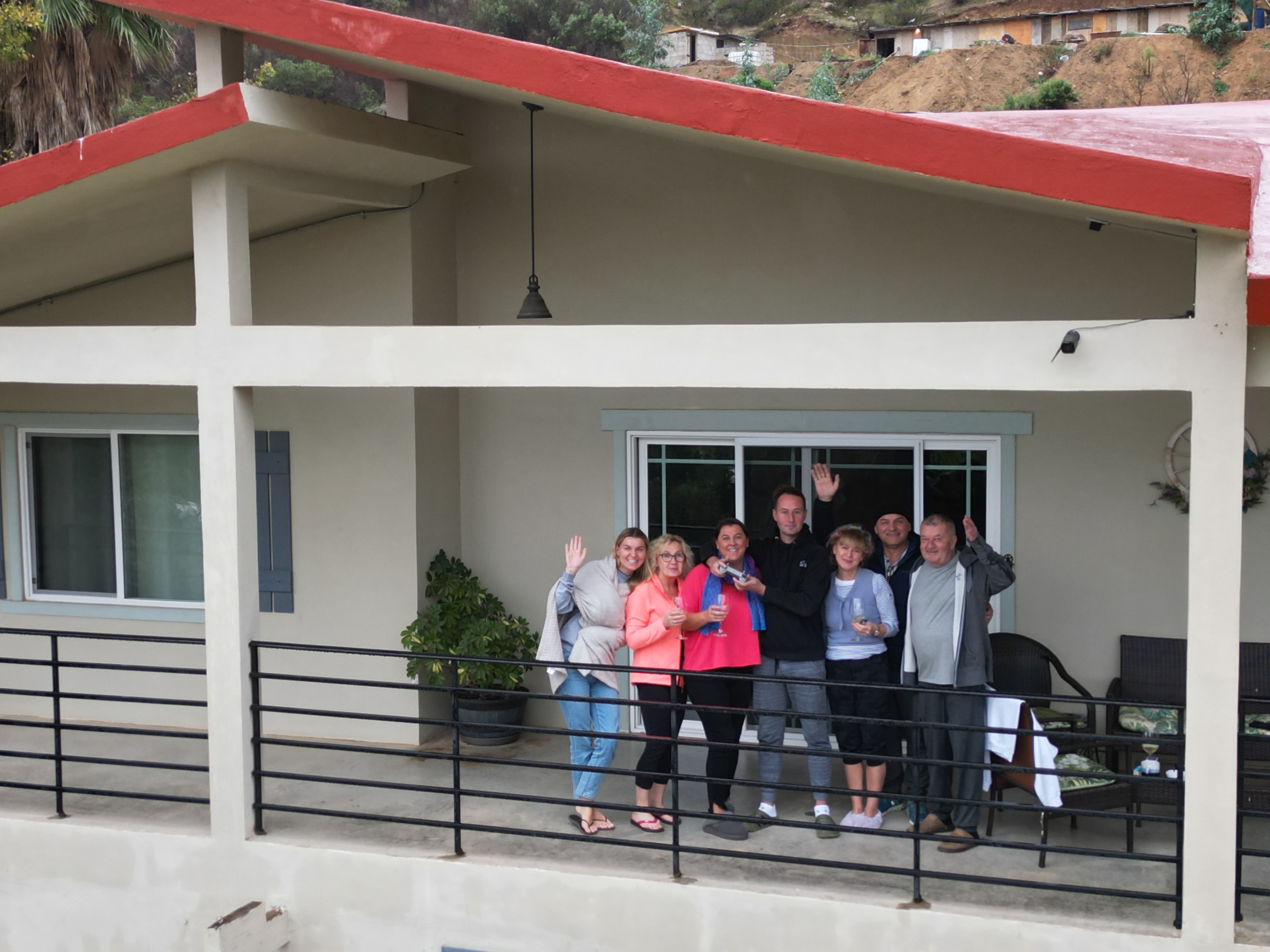 Grupa na balkonie podczas wycieczki do Meksyku